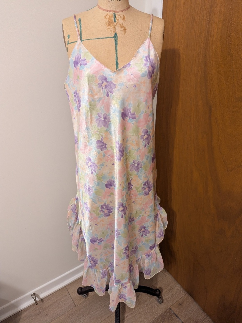 90's Vintage Soft Pastel Lingerie Dress